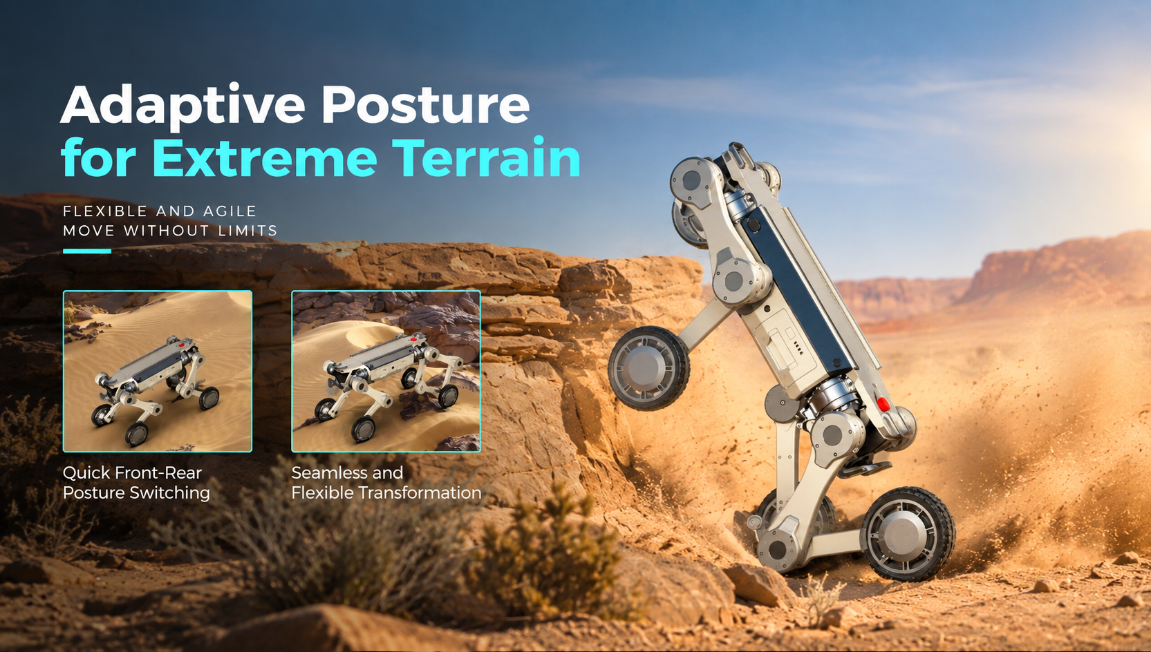 Tongchui M1 adaptive posture for extreme terrain